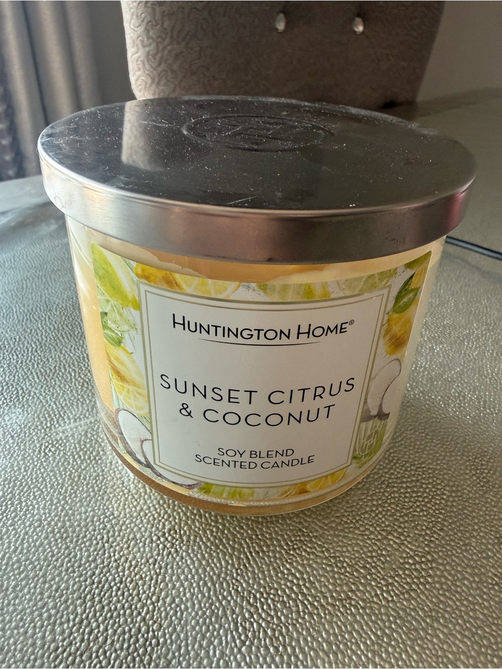 Huntington Home Citrus & Coconut 3-Wick Jar Candle - Yellow, Cream